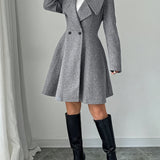 Talia™ | Waterfall Lapel A-Line Dress Coat