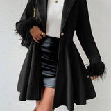 Stéphanie™ | Faux-Fur Cuff Fit-and-Flare Coat