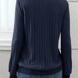 Stella™ | Ribbed Long-Sleeve V-Neck Sweater