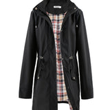 Veronica™ | Plaid Lined Drawstring Waist Hooded Parka Jacket