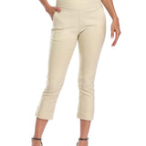Cuffed-Hem High-Waist Tailored Cropped Pants
