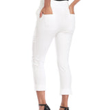 Cuffed-Hem High-Waist Tailored Cropped Pants