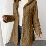 Alba™ | Cable-Knit Plush Hooded Cardigan