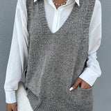 Melissa™ | Double-Fleece V-Neck sweater vest