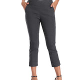 Cuffed-Hem High-Waist Tailored Cropped Pants