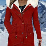 Tiara™ | Plush-Hood Drawstring-Waist Parka Coat