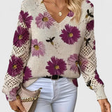 Tristana™ | Elegant Floral Cotton Sweater