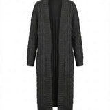 Indira™ | Extra-Long Cable-Knit Pocket Cardigan