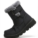 Laura™ | Faux-fur trim buckle winter boots