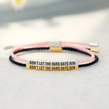 Engraved Inspirational Quote Adjustable Cord Bracelet