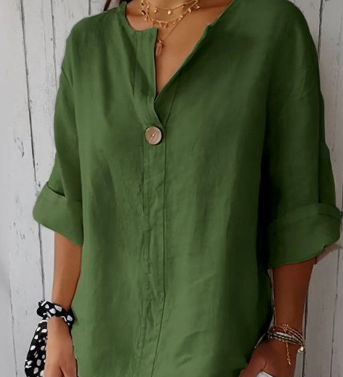 Relaxed V-Neck Blouse