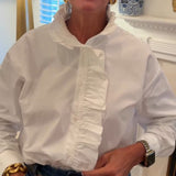 Elegant Ruffled Button-Down Blouse
