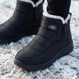 Odile™ | Quilted side-zip faux-fur winter ankle boots