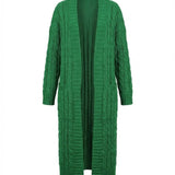 Indira™ | Extra-Long Cable-Knit Pocket Cardigan
