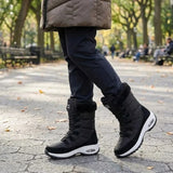 Cecilia™ | Faux-fur cuff lace-up mid-calf snow boots