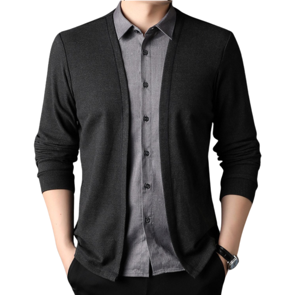 2-in-1 Shirt and Knit Jacket Combo