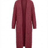 Indira™ | Extra-Long Cable-Knit Pocket Cardigan