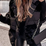Saffron™ | Faux-Fur Panel Ribbed-Cuff Hooded Puffer Jacket