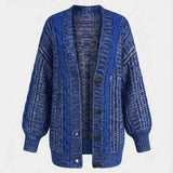 Hortense™ | Cable-Detail Buttoned Oversized Cardigan