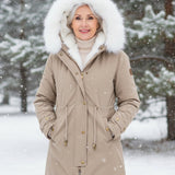 Ceridwen™ | Faux-fur hooded drawstring parka coat