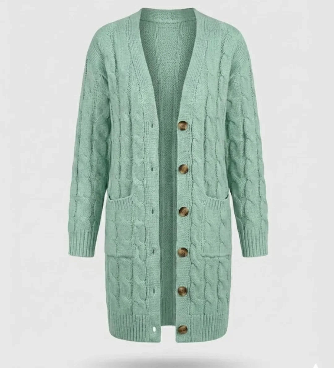 Kiana™ | Cable-Knit Buttoned Mid-Length Cardigan