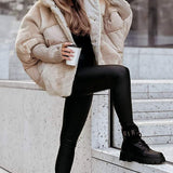 Saffron™ | Faux-Fur Panel Ribbed-Cuff Hooded Puffer Jacket