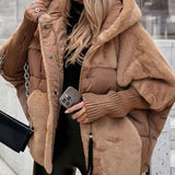 Saffron™ | Faux-Fur Panel Ribbed-Cuff Hooded Puffer Jacket