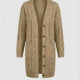 Kiana™ | Cable-Knit Buttoned Mid-Length Cardigan