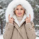 Ceridwen™ | Faux-fur hooded drawstring parka coat