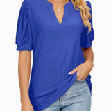 Eyelet Puff-Sleeve Blouse