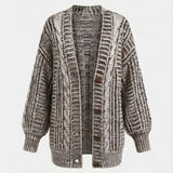 Hortense™ | Cable-Detail Buttoned Oversized Cardigan