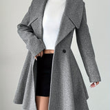 Talia™ | Waterfall Lapel A-Line Dress Coat