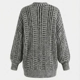 Hortense™ | Cable-Detail Buttoned Oversized Cardigan