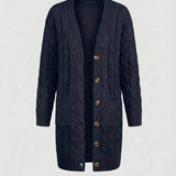 Kiana™ | Cable-Knit Buttoned Mid-Length Cardigan