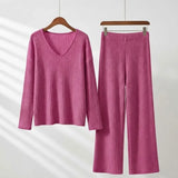 Lorenza™ | Ribbed V-neck two-piece lounge set