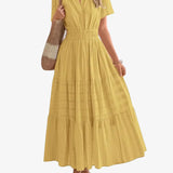 Smocked Waist Tiered Maxi Dress