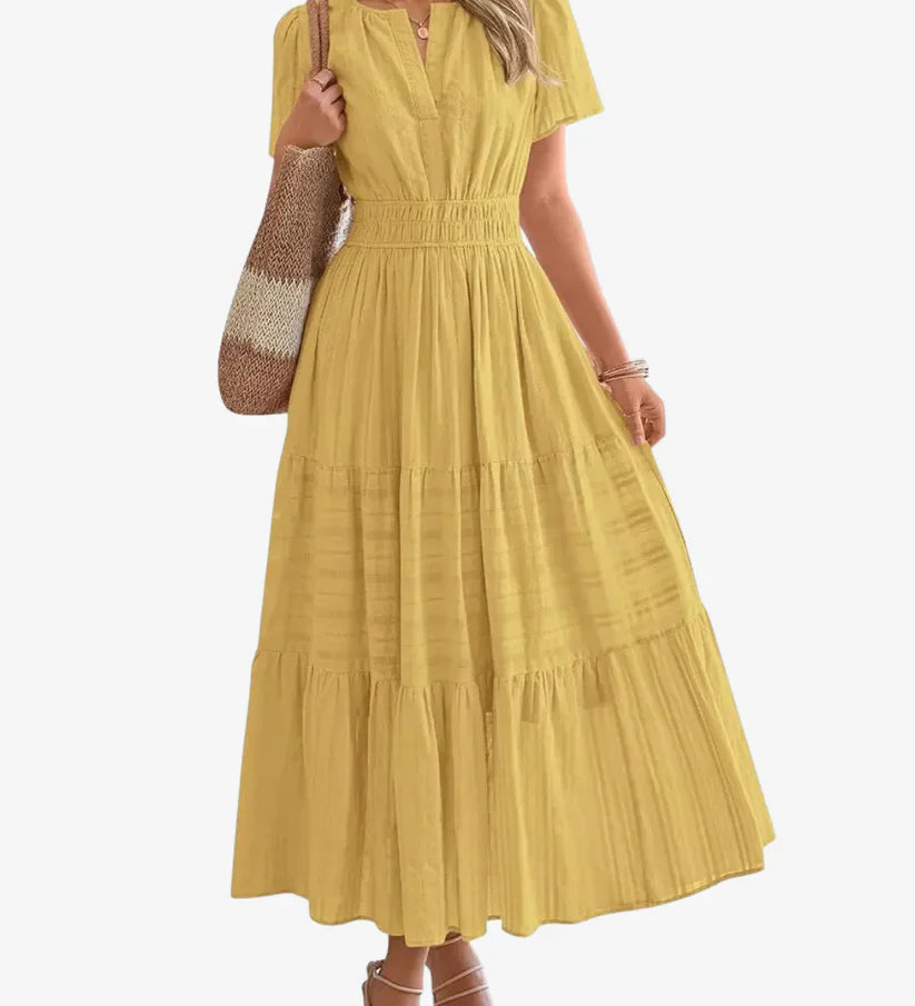Smocked Waist Tiered Maxi Dress
