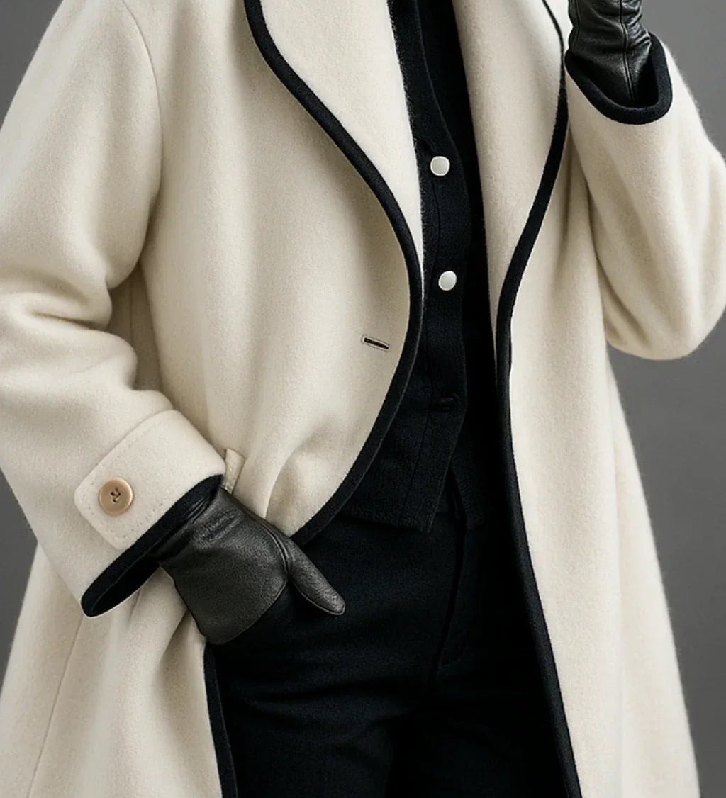 Synthia™ | Long Coat with Shawl Collar