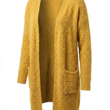 Imani™ | Bouclé Knit Open-Front Mid-Length Cardigan