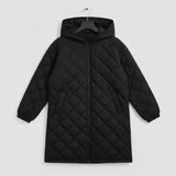Calista™ | Quilted Zip-Front Hooded Longline Puffer Coat Plus-Size