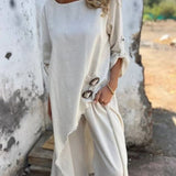 Raw Hem Asymmetrical Tunic Set