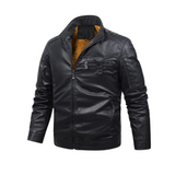 Vintage-Inspired Leather Jacket with Cozy Wool Lining