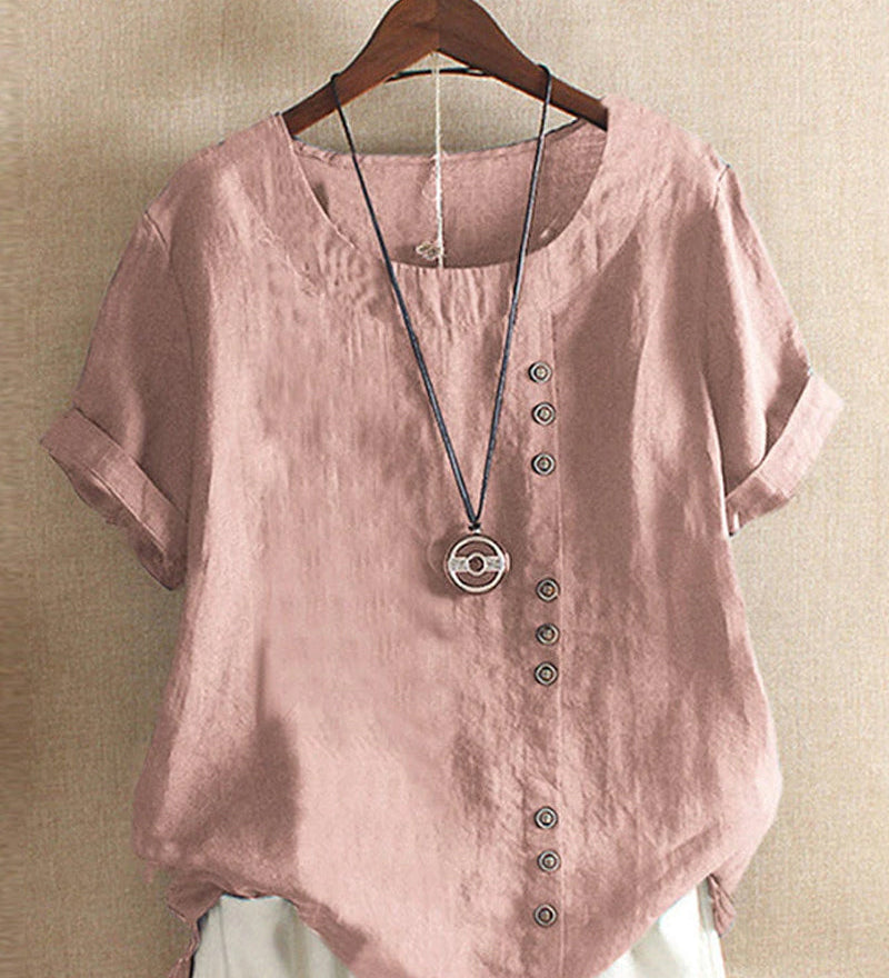 Asymmetrical Button Tunic Top