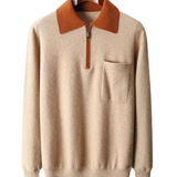 Cashmere Zip-Closure Castelle Polo