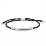 Engraved Inspirational Quote Adjustable Cord Bracelet