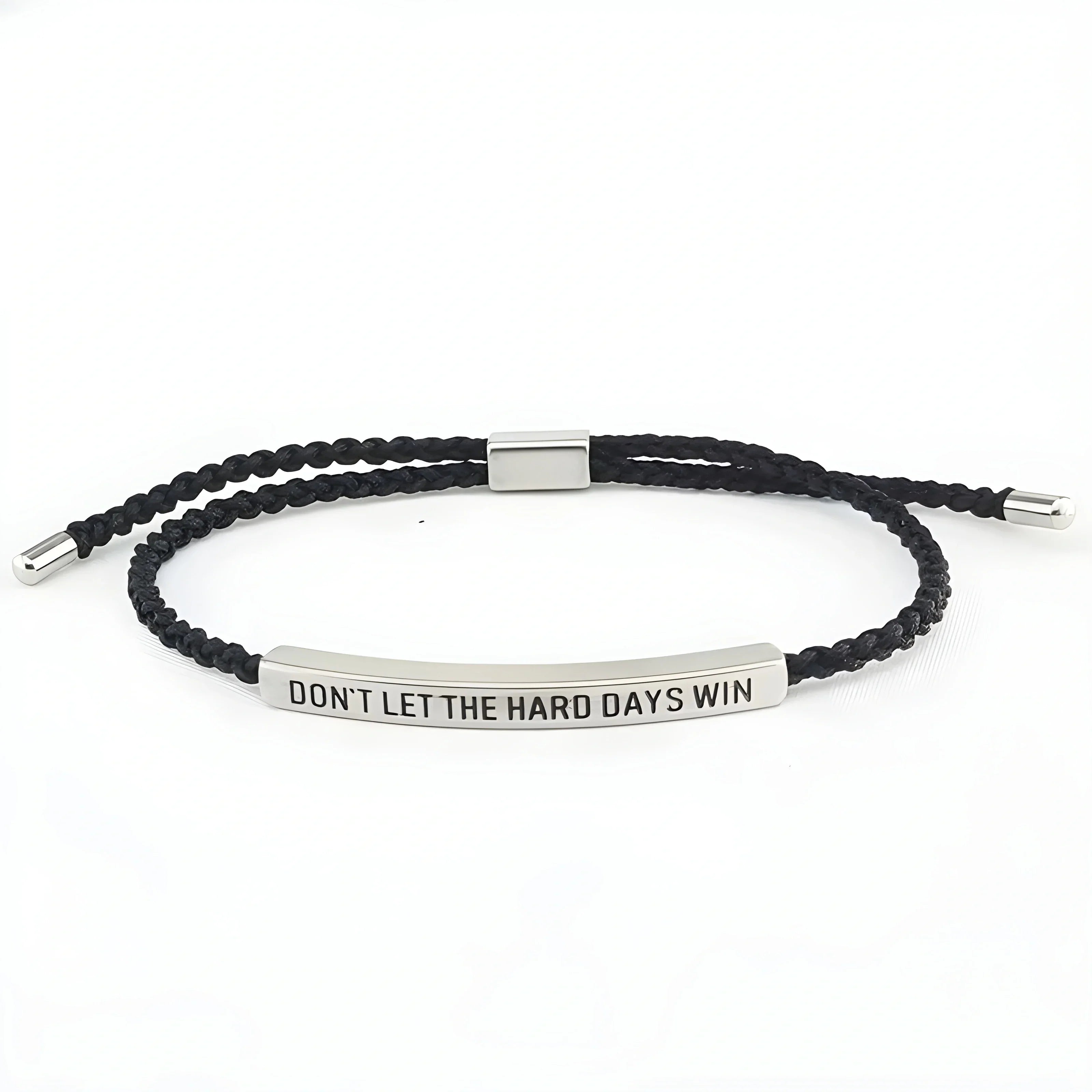 Engraved Inspirational Quote Adjustable Cord Bracelet