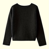 Mia™ | Fuzzy Oversized Boat-Neck Sweater