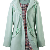kouky™ | Waterproof Plaid-Lined Drawstring-Waist Parka Coat