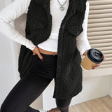 Ava™ | Sherpa Button-Front Longline Blazer