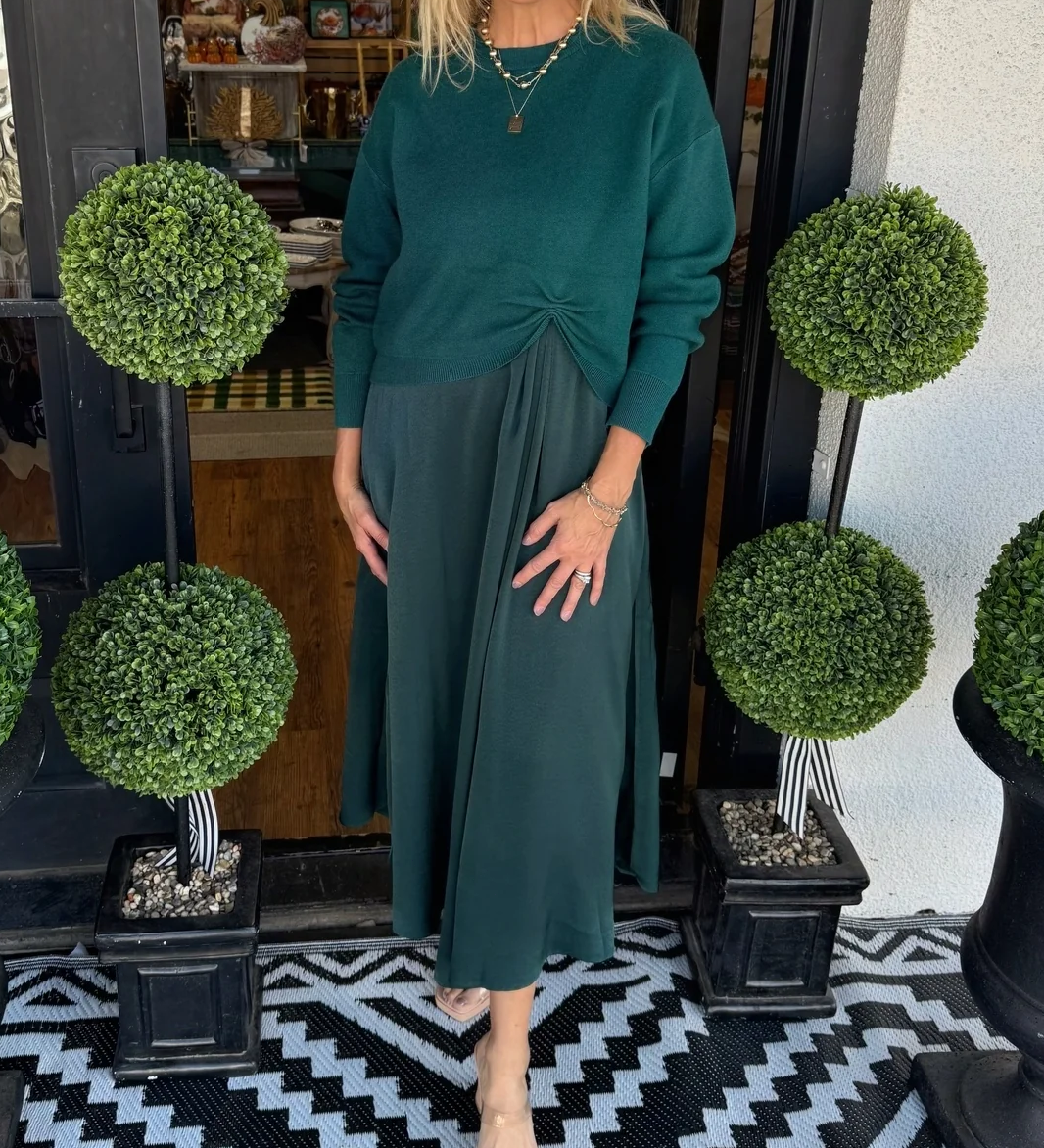 Twist Front Layered Dress